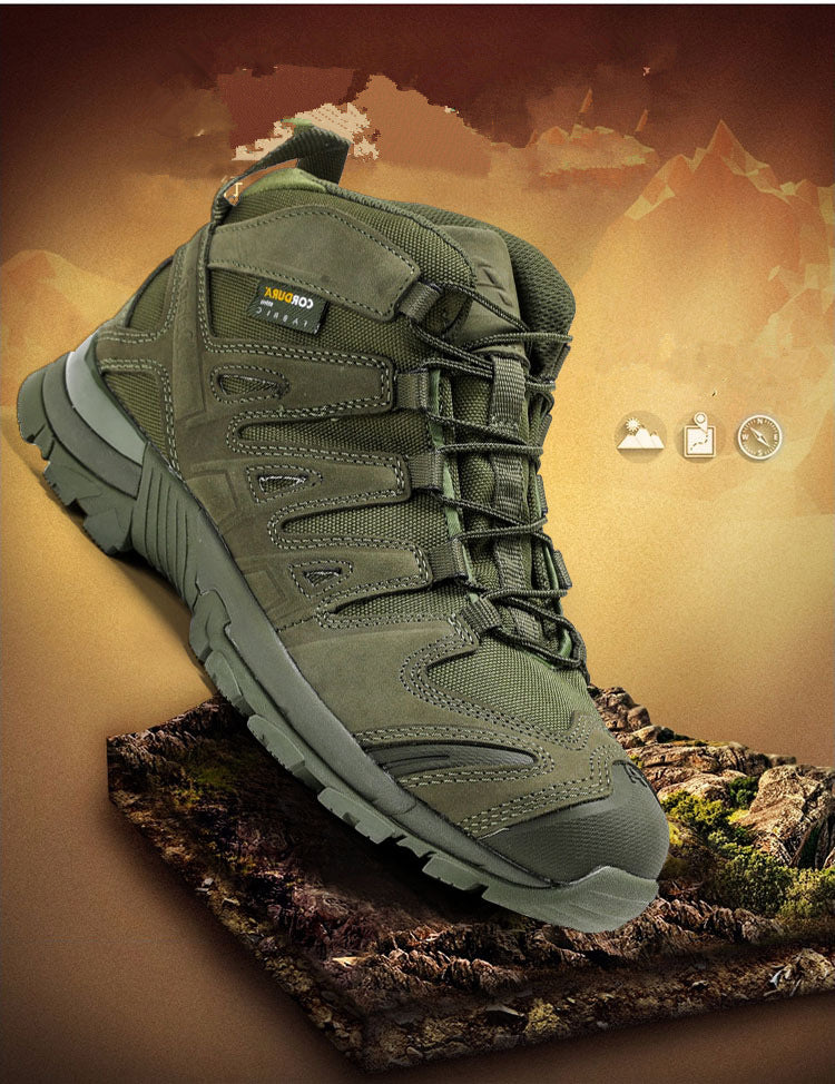 Mid-Low Tactical Combat Boots | Outdoor Desert Hiking Shoes for Men & Women | All-Terrain Camping Trekking Footwear | 054