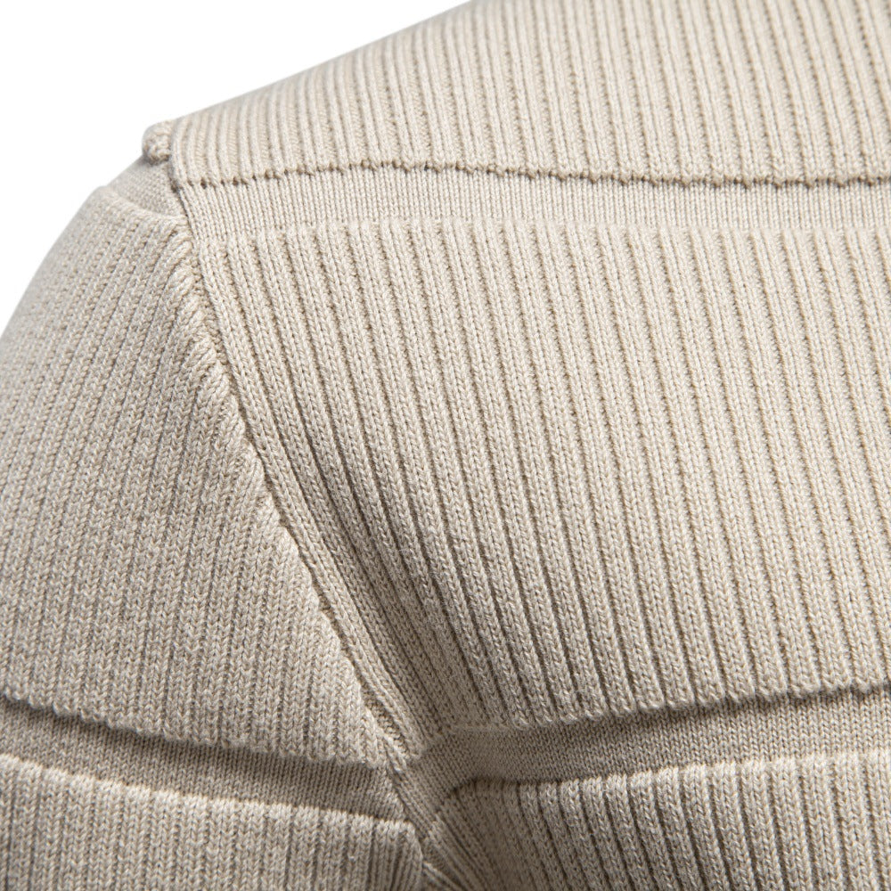Men's Crew Neck Knit Sweater | 2026 Autumn Business Casual Pullover | Warm Cotton-Blend Jacquard Jumper | SW248
