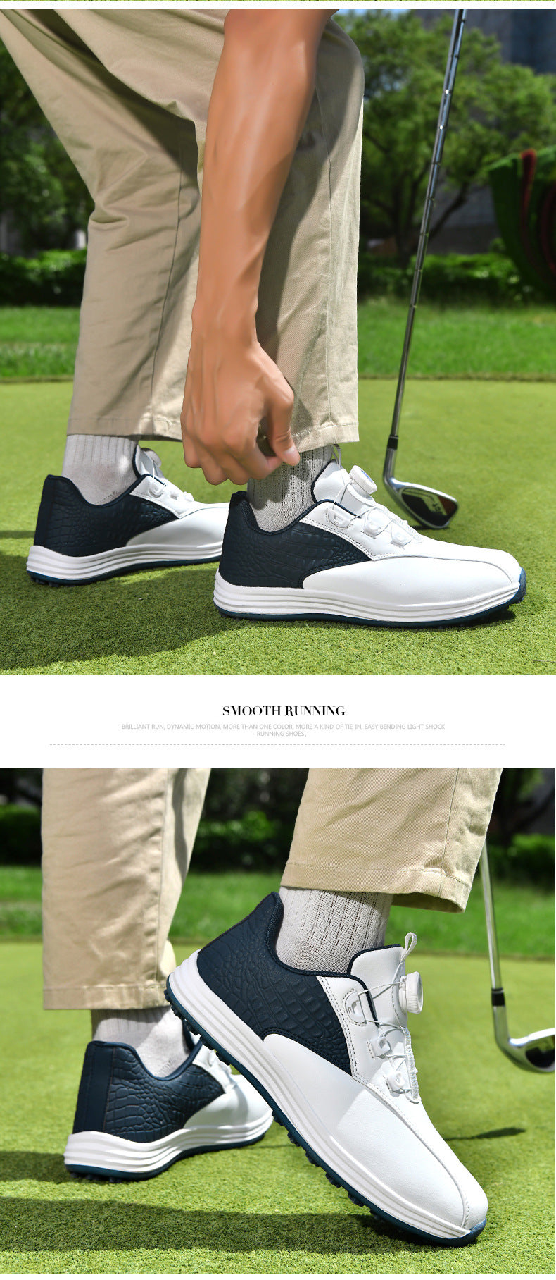 Packard Golf Shoes with Rotating Buckle | Anti-Slip Spiked Golf Madison Trainers | Breathable Microfiber Athletic Boots
