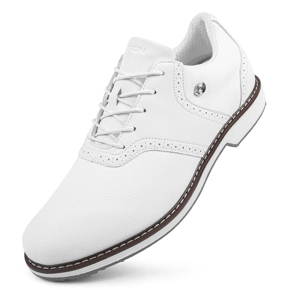 Thestron K05 Men's Brogue Style Golf Shoes | Water-Resistant Leather Spikeless Shoes | Business Casual Golf & Leisure Footwear | K05
