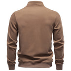 Men's Half-Zip Stand Collar Sweatshirt 2026 Autumn Business Casual Pullover | Slim Fit Cotton-Blend Fleece Top