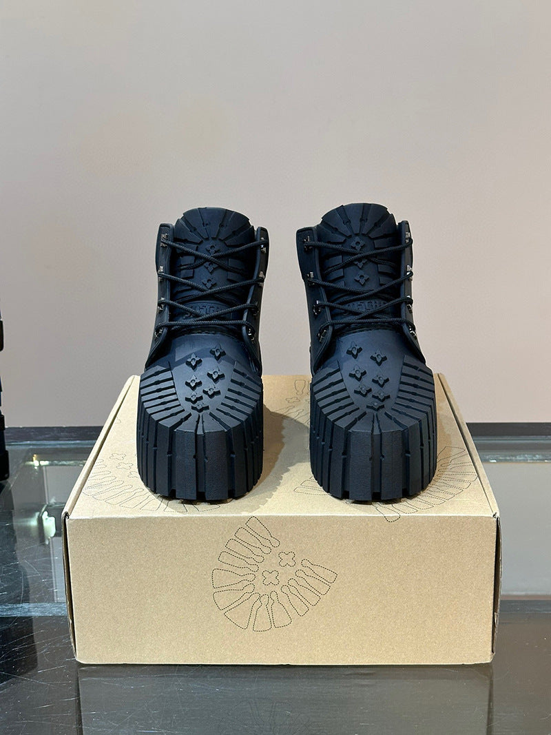Puting Chunky Platform Martin Boots | Men's Thick-Soled Height-Increasing Ankle Boots | Waterproof Casual Short Boots | MD001