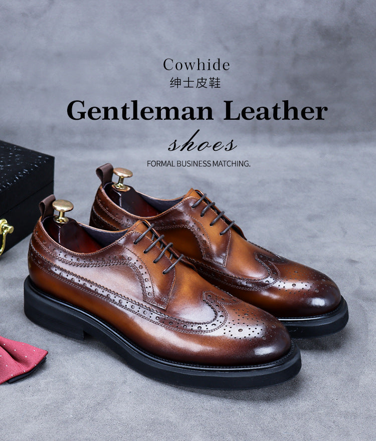 Men's Genuine Leather Dress Shoes | Premium Wedding & Business Formal Shoes - Elegant & Comfortable | 23558