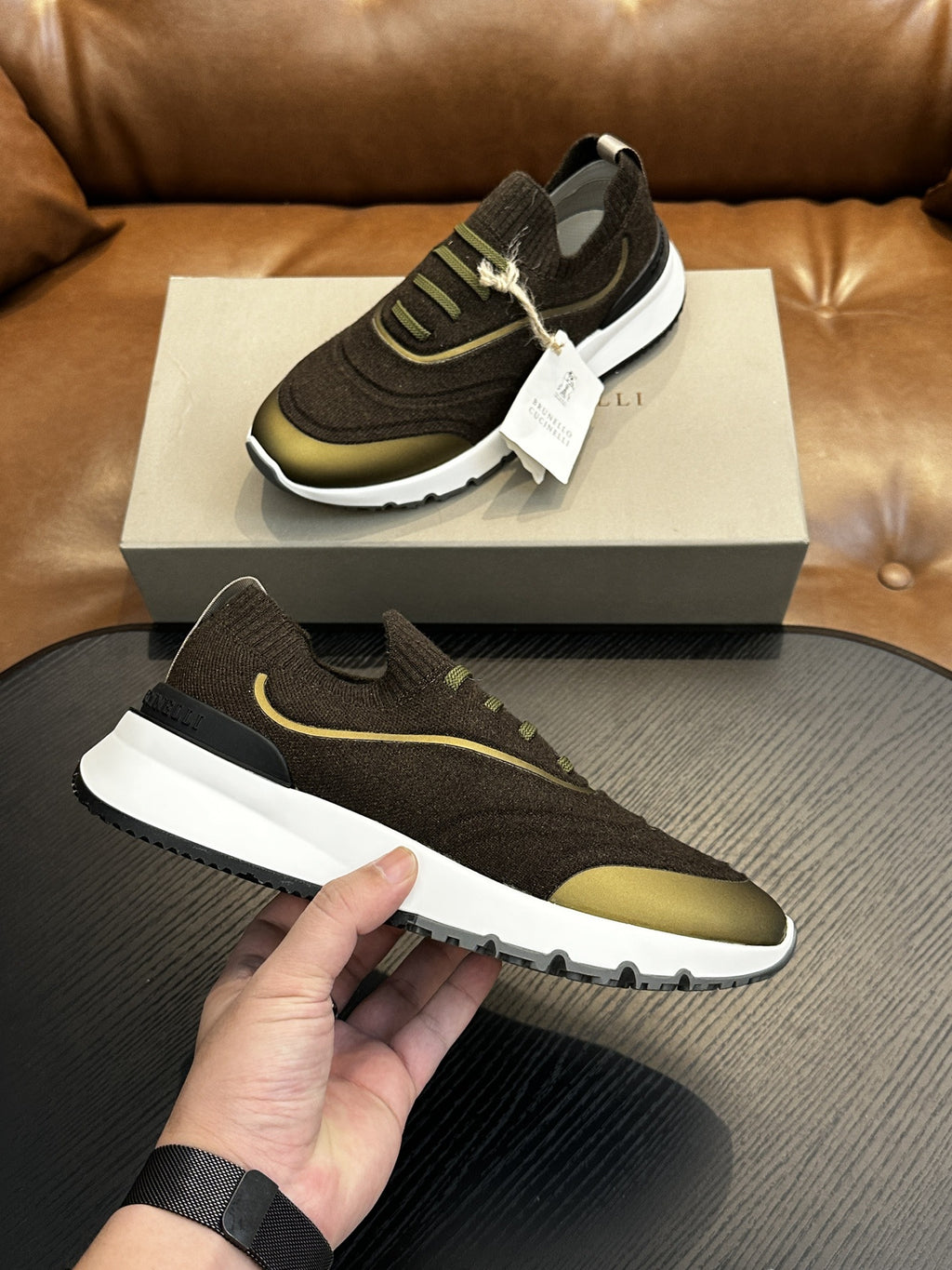 Men's Genuine Leather & Mesh  Breathable Shoes Travel Comfort Insole Slip-On Trainers Casual Driving Boots