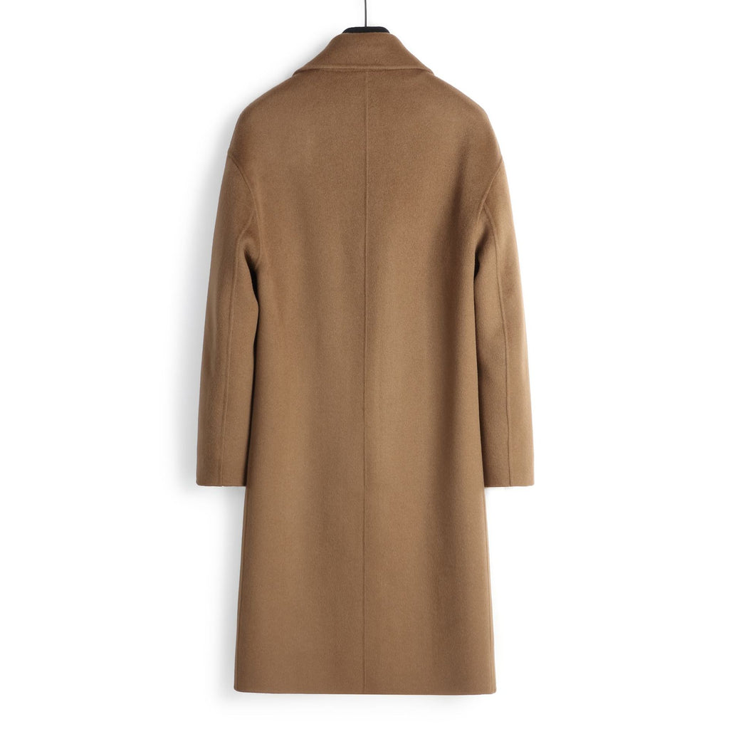 100% Wool Double-Faced Long Coat Men | Premium Tailored Overcoat | Business & Casual Winter Outerwear Wool Trench Coat