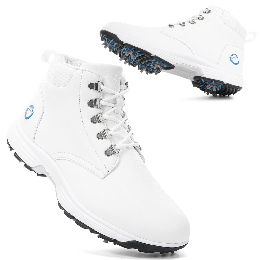 Thestron Men's High-Top Winter Golf Shoes Water-Resistant & Anti-Slip Spiked Trainers Big Sizes