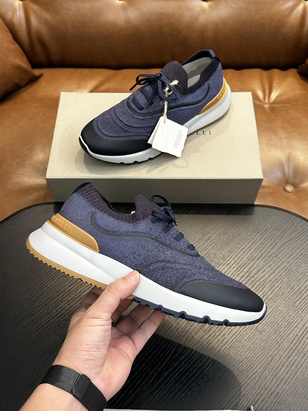 Men's Genuine Leather & Mesh  Breathable Shoes Travel Comfort Insole Slip-On Trainers Casual Driving Boots