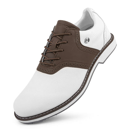 Thestron K05 Men's Brogue Style Golf Shoes | Water-Resistant Leather Spikeless Shoes | Business Casual Golf & Leisure Footwear | K05