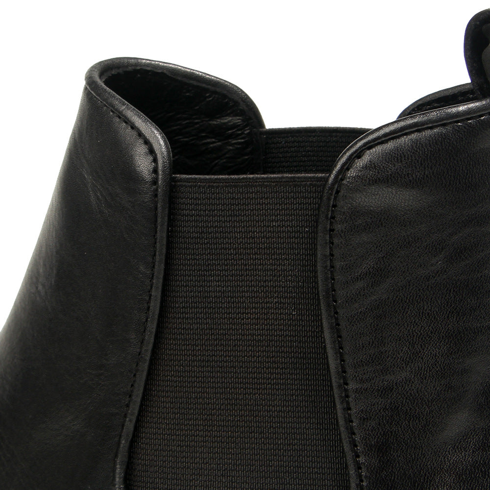 TELUOLU Men's Chelsea Boots | Premium Leather High-Top Boots | Chunky Sole British Retro Ankle Boots | 603-1