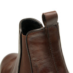 TELUOLU Men's Chelsea Boots | Premium Leather High-Top Boots | Chunky Sole British Retro Ankle Boots | 603-1