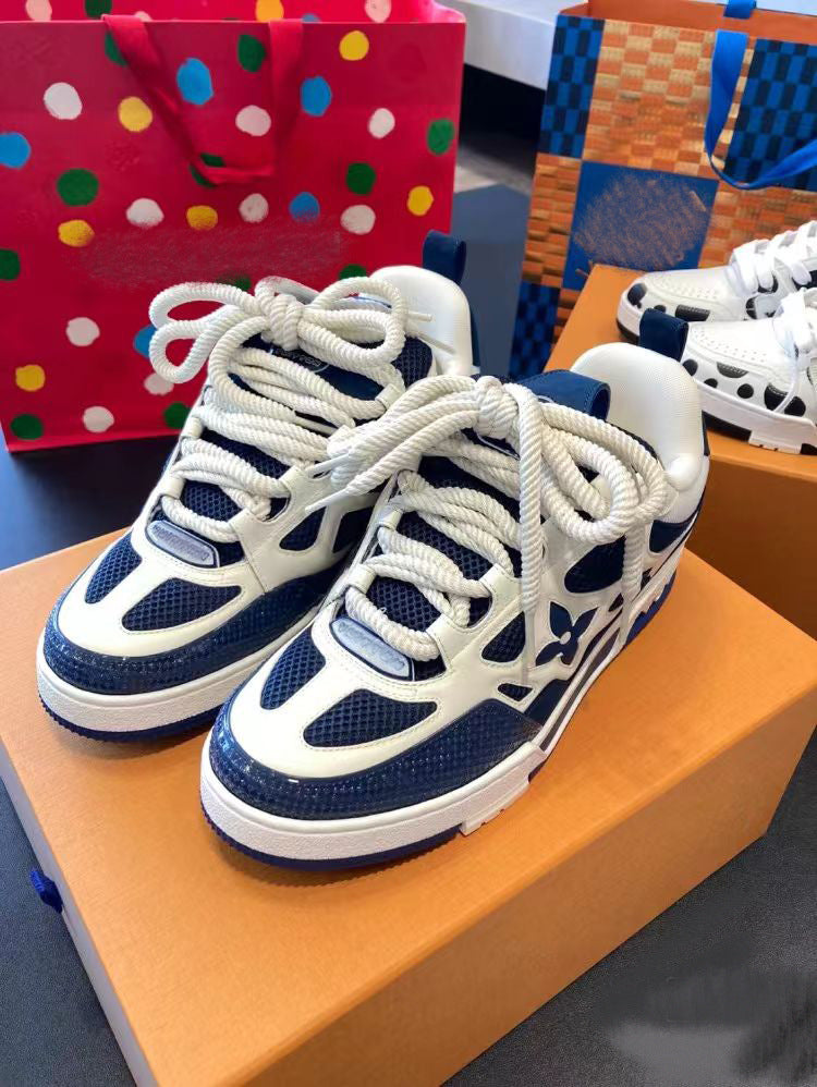 Unisex Donut Thick-Soled Dad Sneakers | Height-Increasing Chunky Trainers | Fashion Casual Lace-Up Sports Shoes | 12124