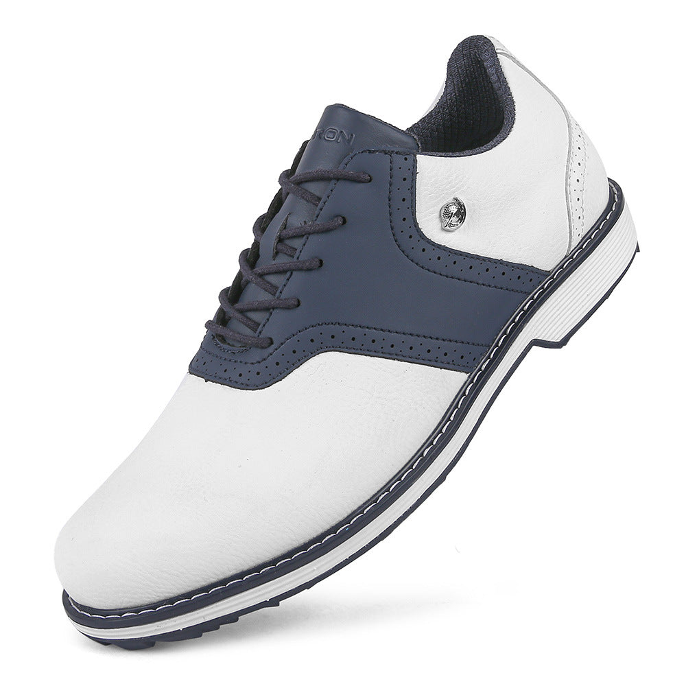 Thestron K05 Men's Brogue Style Golf Shoes | Water-Resistant Leather Spikeless Shoes | Business Casual Golf & Leisure Footwear | K05