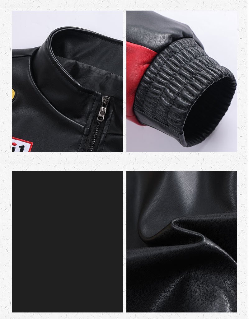 F1 Heavy Embroidery PU Leather Jacket | Unisex Fleece-Lined Racing Coat Waterproof Windproof Streetwear