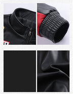 F1 Heavy Embroidery PU Leather Jacket | Unisex Fleece-Lined Racing Coat Waterproof Windproof Streetwear