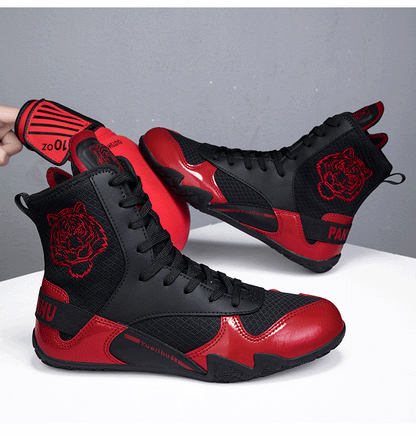 Qiku Bao Combat Sports Shoes | Unisex Wrestling & Boxing Shoes | Gum Rubber Sole for Muay Thai & Martial Arts | QK1139