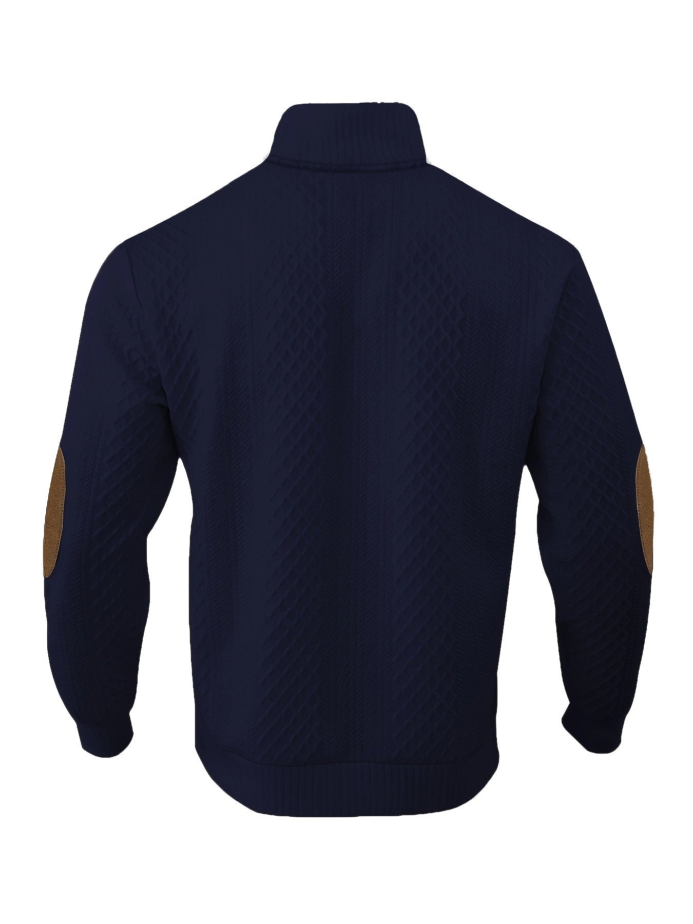 Men's Stand Collar Jacquard Knit Sweater Lightweight Long Sleeve Casual Pullover for Spring & Autumn | DF-4