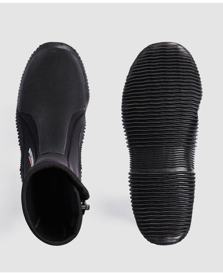 DIVE& SAIL 5MM Neoprene Dive Boots | High-Top Water Shoes for Surfing, Snorkeling & Beach | Anti-Slip Aqua Socks | D551178N