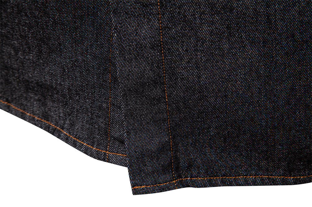 Herren-Jeanshemd mit verwaschenem Muster – Langarm, 100 % Baumwolle, lässiges Button-Up-Oberteil | 6025 