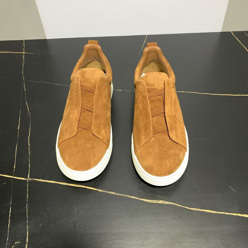 New Genia Men's Slip-On Loafers | Genuine Leather Luxury Sneakers with Sheepskin Lining | Premium Casual Driving Shoes | 6188