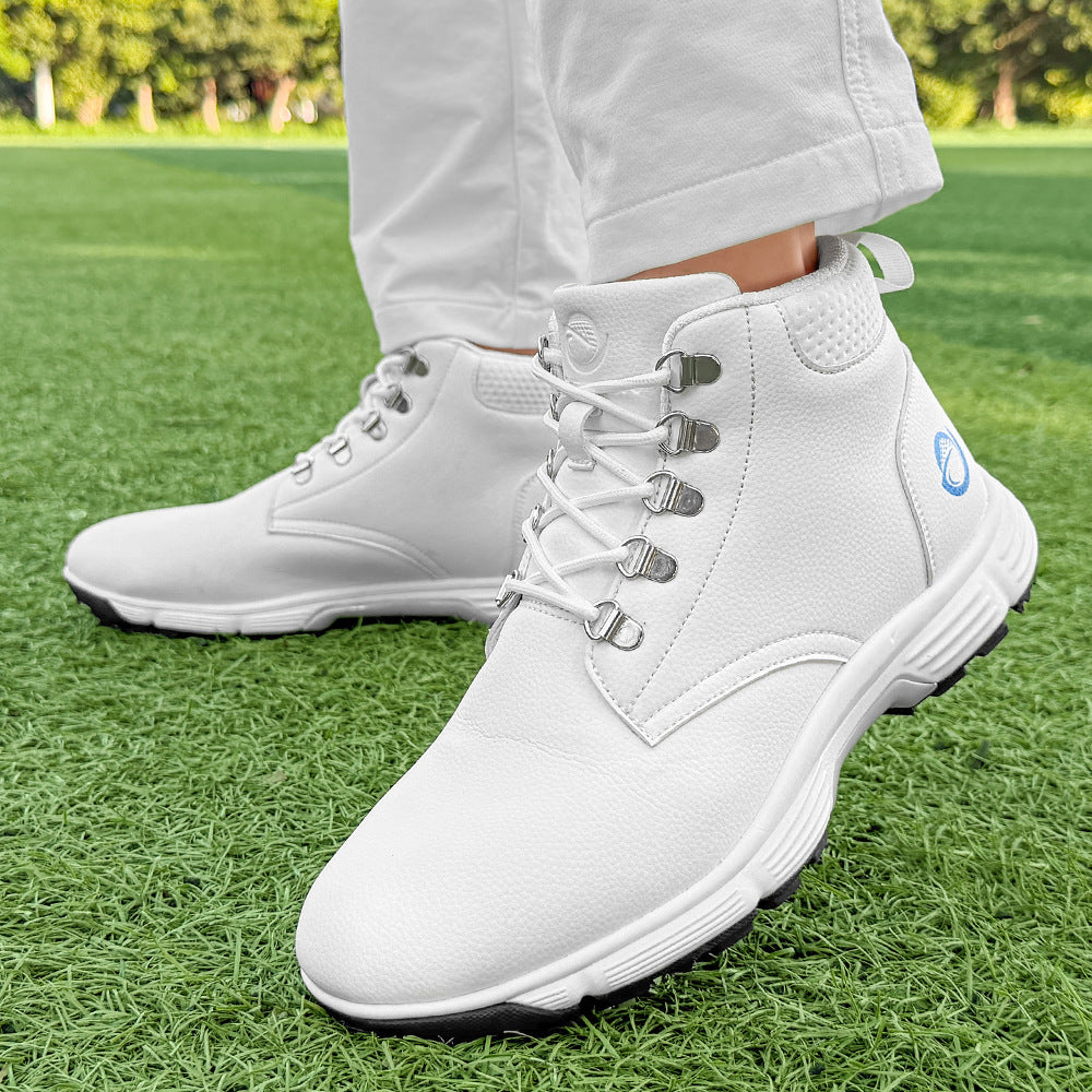 Thestron Men's High-Top Winter Golf Shoes Water-Resistant & Anti-Slip Spiked Trainers Big Sizes