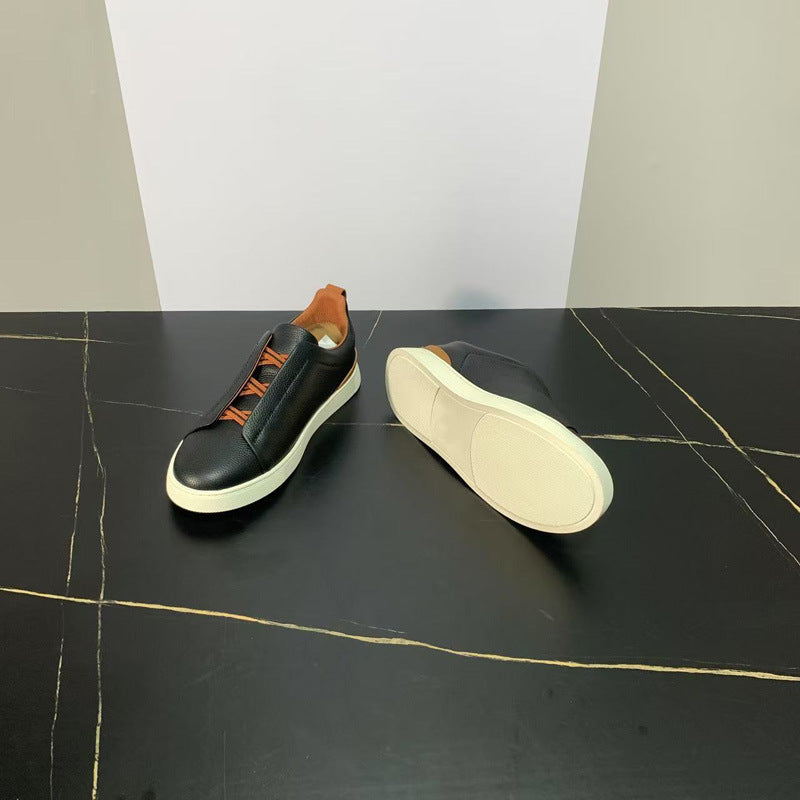 New Genia Men's Slip-On Loafers | Genuine Leather Luxury Sneakers with Sheepskin Lining | Premium Casual Driving Shoes | 6188