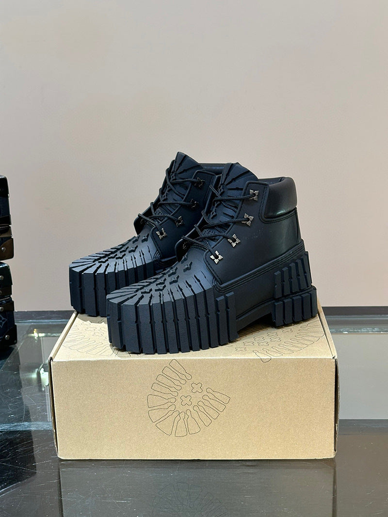 Puting Chunky Platform Martin Boots | Men's Thick-Soled Height-Increasing Ankle Boots | Waterproof Casual Short Boots | MD001
