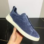 New Genia Men's Slip-On Loafers | Genuine Leather Luxury Sneakers with Sheepskin Lining | Premium Casual Driving Shoes | 6188