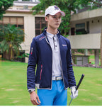 Men's Premium Long Sleeve Golf Jacket Winter Stand Collar Zipper Pullover Water & Wind Resistant Performance Layer