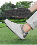 Men's Waterproof Golf Shoes | Anti-Slip Soft Spike Sneakers Breathable Microfiber Athletic All Weather Golf Trainers