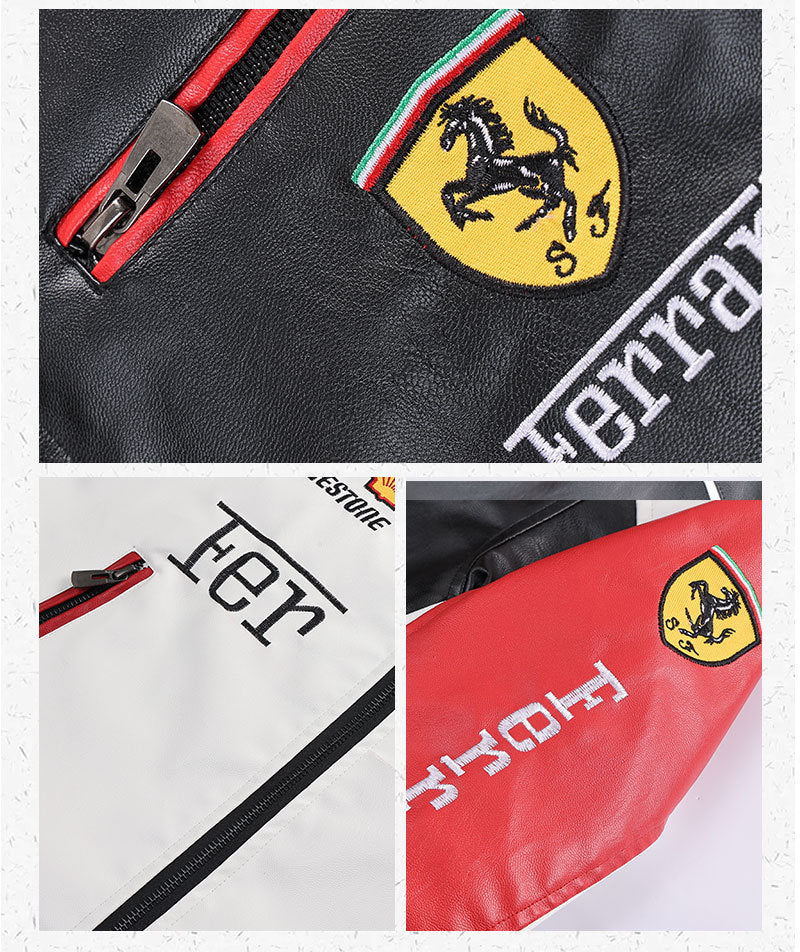 Men's PU Leather Moto Jacket | 2026 Korean Style Racing Coat | Waterproof Windproof Fleece-Lined Biker Outerwear