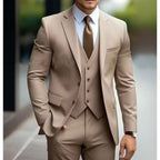 2026 Men‘s 3-Piece Suit Set | Loose Fit Wedding & Business Suit for Big & Tall Gentlemen | Cross-Border Formal Wear | SBT003
