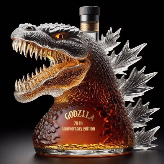 Godzilla Whiskey Bottle Collectible Monster-Shaped Glass Decanter 300ml Novelty Liquor Container for Home Bar & Gifts
