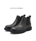 Men's Chelsea Boots | 2025 Autumn Winter British Retro Ankle Boots | Chunky Sole Leather Pull-On Boots | B3923