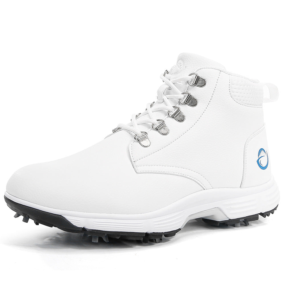 Thestron Men's High-Top Winter Golf Shoes Water-Resistant & Anti-Slip Spiked Trainers Big Sizes