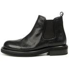 TELUOLU Men's Chelsea Boots | Premium Leather High-Top Boots | Chunky Sole British Retro Ankle Boots | 603-1