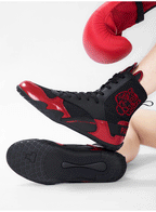 Qiku Bao Combat Sports Shoes | Unisex Wrestling & Boxing Shoes | Gum Rubber Sole for Muay Thai & Martial Arts | QK1139