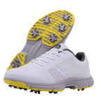 Men's Golf Shoes | Breathable Lace-Up Spiked Golf Sneakers | Lightweight & Durable Course Waterproof Trainers