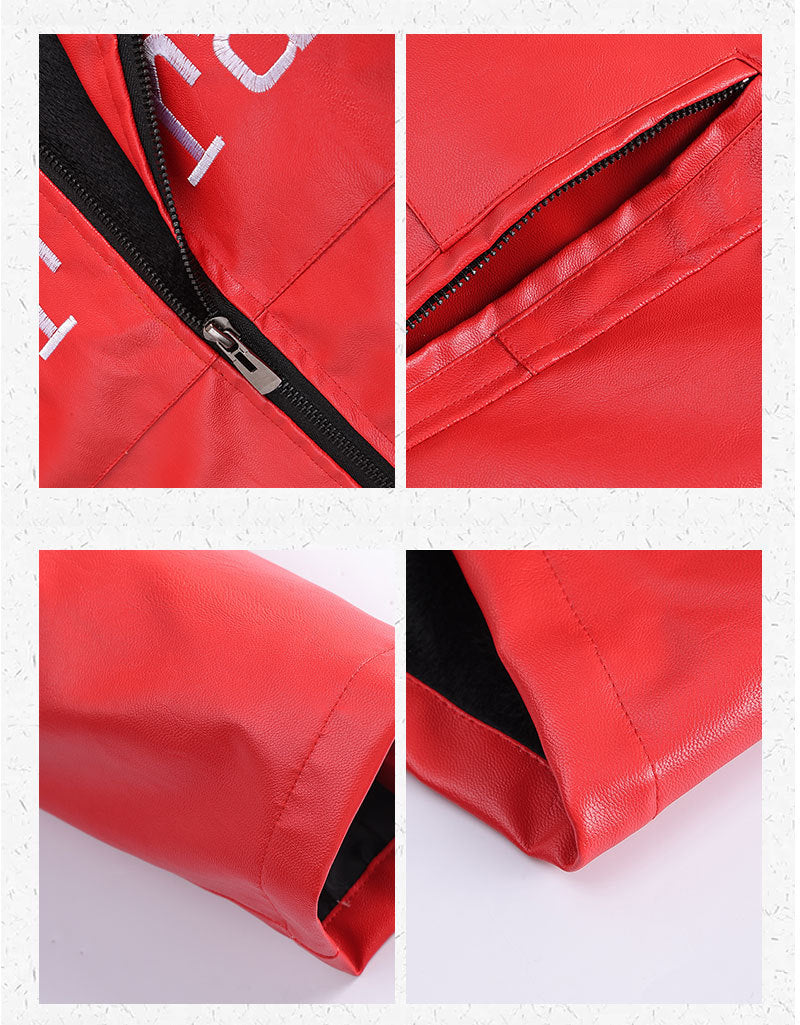 PU Leather Moto Jacket | F1 Racing Style Padded Biker Coat Waterproof Windproof Streetwear