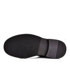 TELUOLU Men's Chelsea Boots | Genuine Leather High-Top Chukka Boots | British Retro Chunky Heel Ankle Boots | T93703