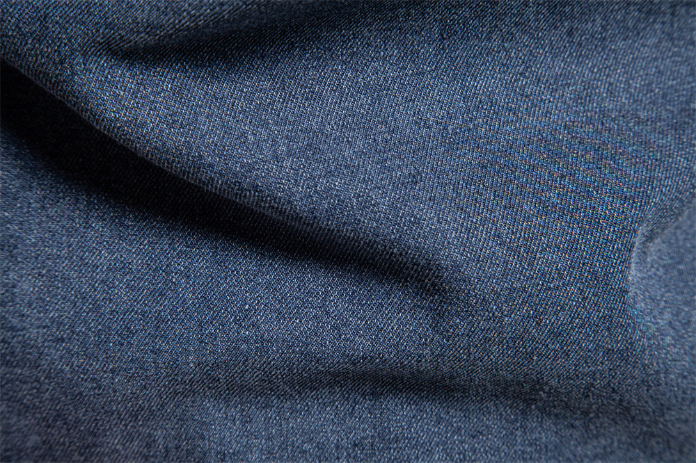 Herren-Jeanshemd mit verwaschenem Muster – Langarm, 100 % Baumwolle, lässiges Button-Up-Oberteil | 6025 