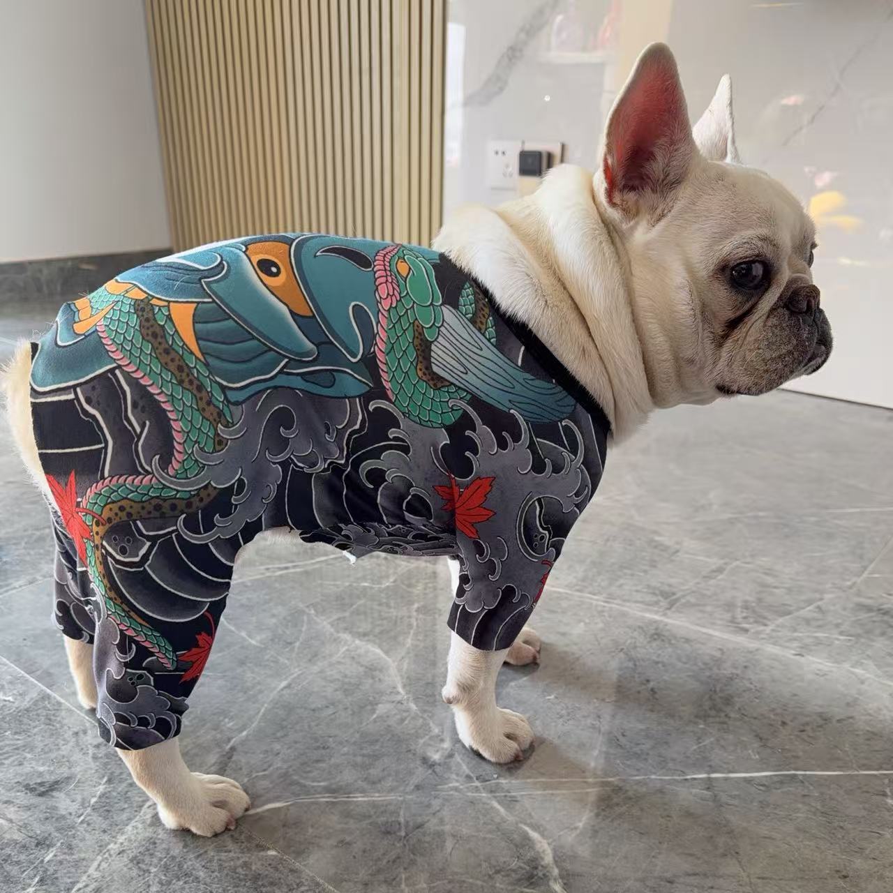 Dog Tattoo Bodysuit | Funny 4-Leg Full Body Shirt for French Bulldog, Pug, Corgi & Bully All-Season Breathable T-Shirt