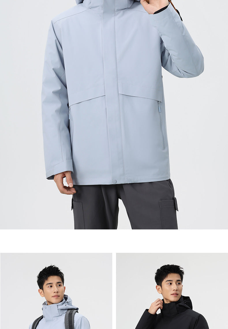 Men's 3-in-1 Winter Jacket with 90% White Duck Down | Waterproof Windproof Hiking Coat | All-Season Outdoor Protection | 251905