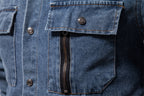 Herren-Jeanshemd mit verwaschenem Muster – Langarm, 100 % Baumwolle, lässiges Button-Up-Oberteil | 6025 