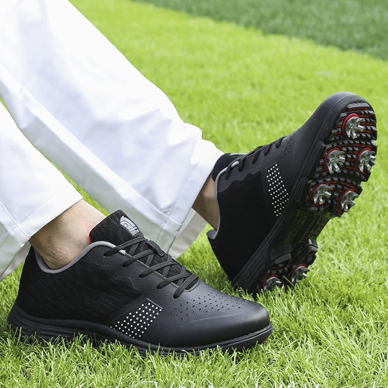 THESTRON Men's Big Size Waterproof Golf Shoes | Spiked Athletic Sneakers Size US 7-15 | T615
