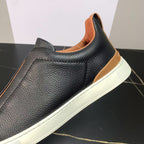 New Genia Men's Slip-On Loafers | Genuine Leather Luxury Sneakers with Sheepskin Lining | Premium Casual Driving Shoes | 6188