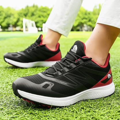 Thestron Men's Mesh Golf Shoes | Breathable Spikeless Sneakers | Lightweight Summer & Training Footwear | 916
