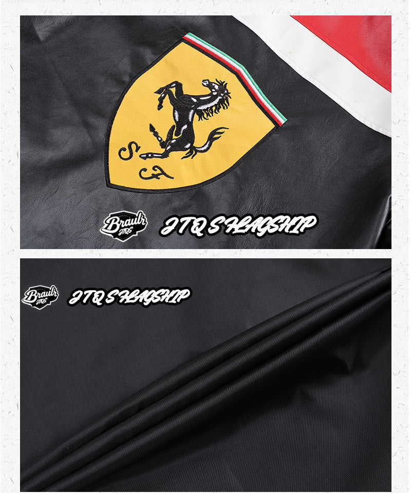 Men's PU Leather Moto Jacket | 2026 Korean Style Racing Coat | Waterproof Windproof Fleece-Lined Biker Outerwear