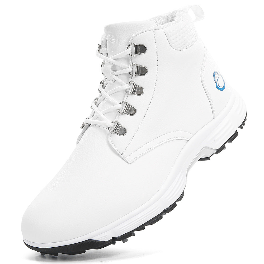 Thestron Men's High-Top Winter Golf Shoes Water-Resistant & Anti-Slip Spiked Trainers Big Sizes