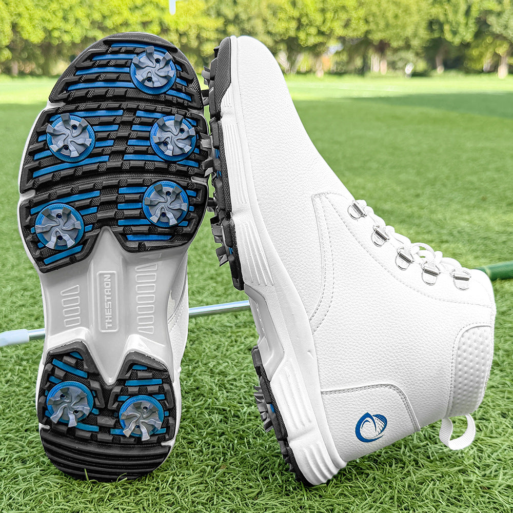 Thestron Men's High-Top Winter Golf Shoes Water-Resistant & Anti-Slip Spiked Trainers Big Sizes
