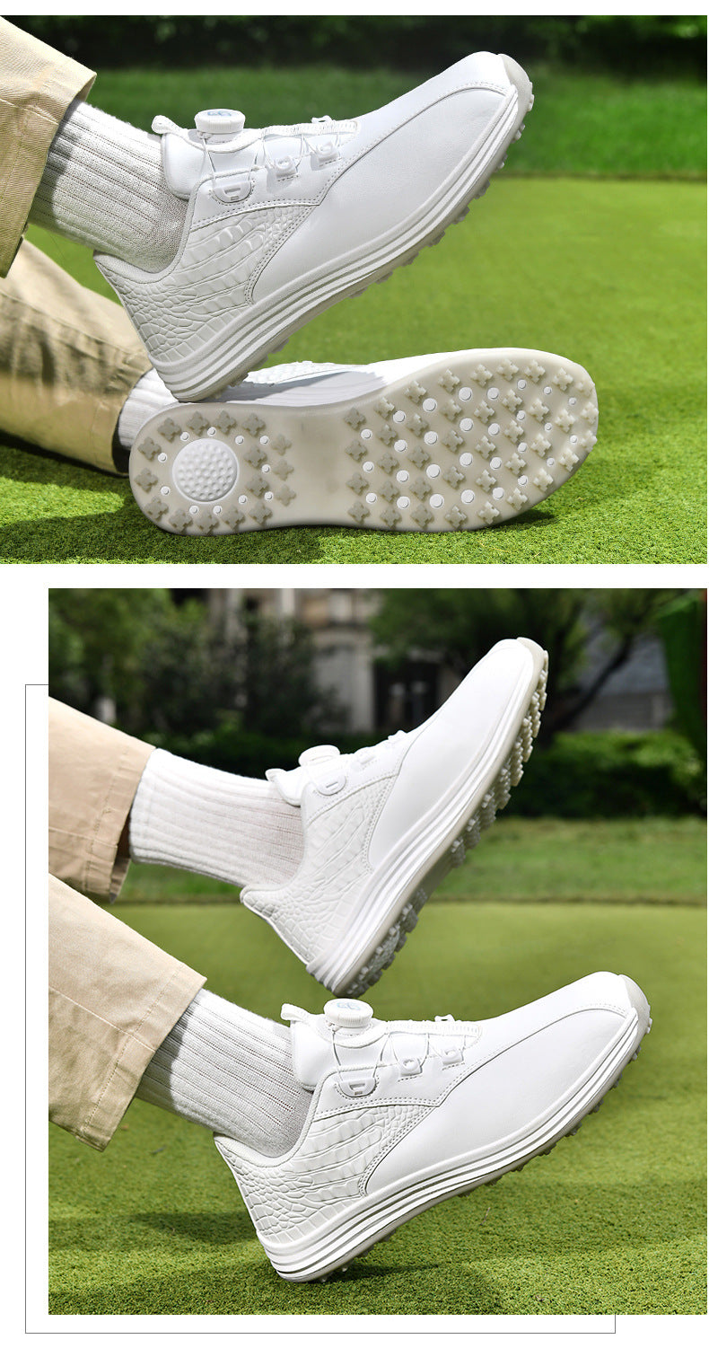 Packard Golf Shoes with Rotating Buckle | Anti-Slip Spiked Golf Madison Trainers | Breathable Microfiber Athletic Boots